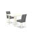 3 Piece Dining Table Set Includes A Dinner Kitchen Table and 2 Platinum Gray Polyester Fabric Upholstered Chairs with Stylish Back- Linen White Finish-761101320-761101321