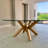 Round Glass Top Metal Base Dining Table