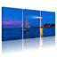 Nautique, voilier, phare, coucher de soleil, océan, réflexion, ciel nocturne, ensemble de 3 impressions sur toile-1200430171