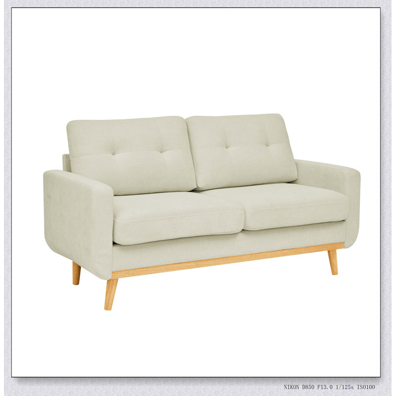 Canapé Mid-Century moderne Engage avec tissu en polyester durable et pieds évasés élégants pour une assise confortable
