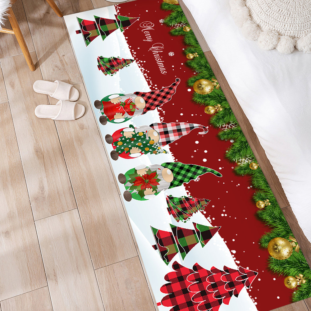 Merry Christmas Tree Decorative Doormat: Water-absorbing & Anti