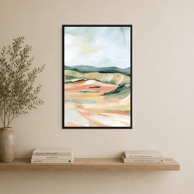 «Vermillion Landscape III» par Katrina Pete - impression sur toile, H 40 po x l 28 po, Noir