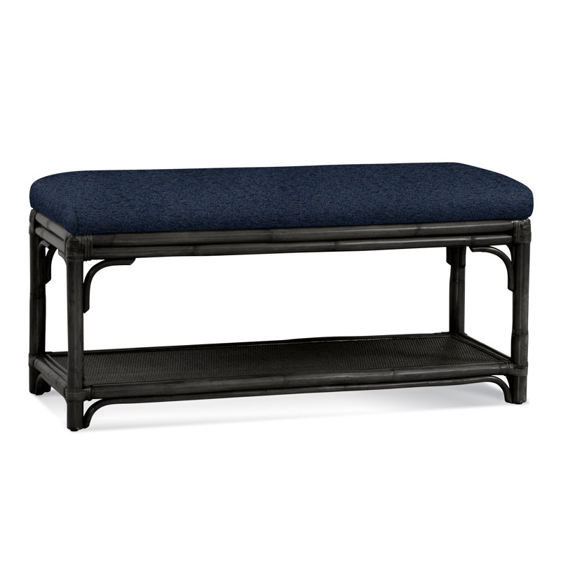 Banc de rangement en osier Summer Retreat, Bleu marine de base; 0317-61, Champignon