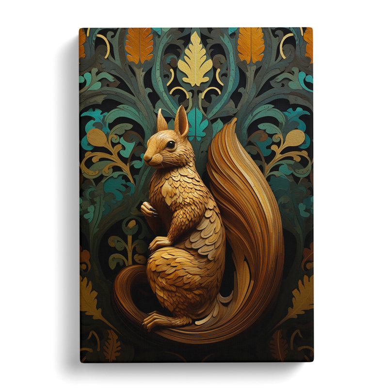 Squirrel Deco - No Frame Print, 76cm H x 50cm W x 3cm D