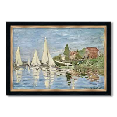 Regatta at Argenteuil, 1872-Claude Monet-Custom Framed Canvas