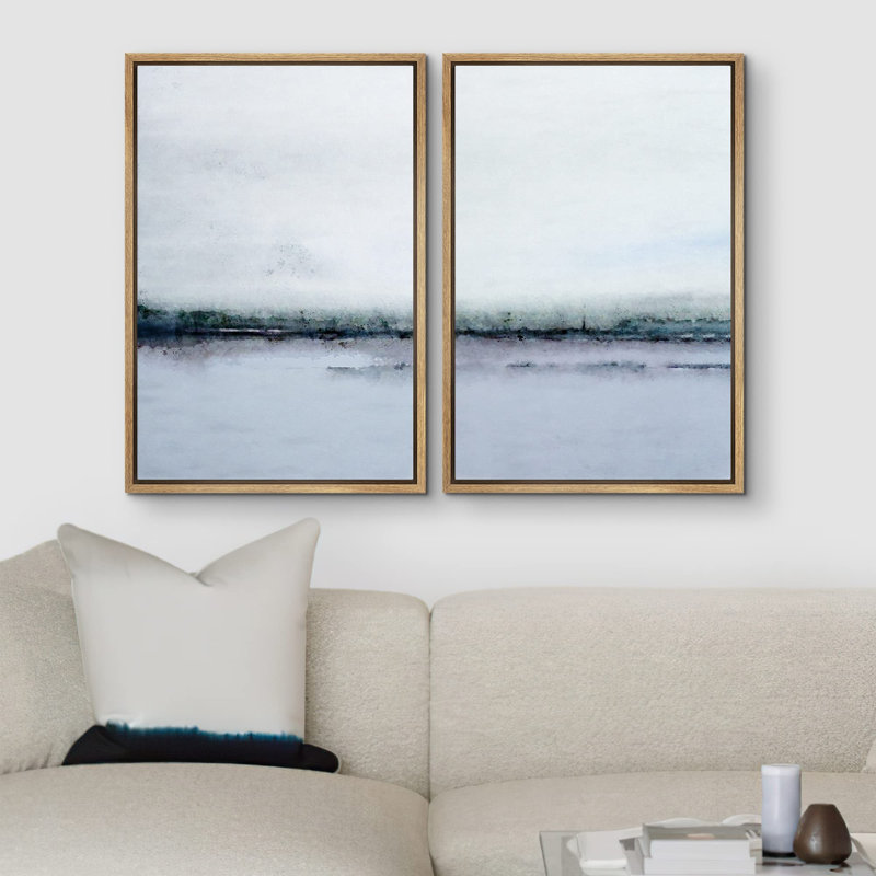 Misty, aquarelle, pastel, paysage abstrait, nature sauvage, illustrations, art, rustique minimal, Naturel, H 36 po x l 48 po