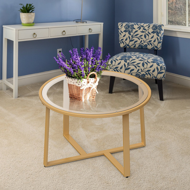 Ritvars Cross Legs Coffee Table, Gold