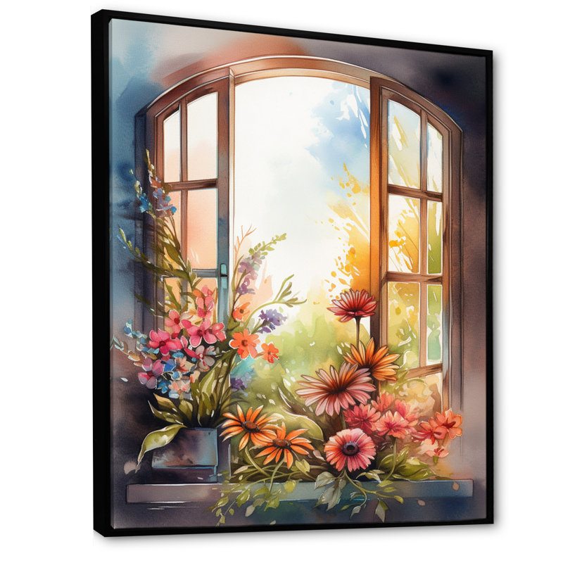 Vitrine florale Nariyah I, H 32 po x l 24 po x P 1 po, Cadre flottant noir