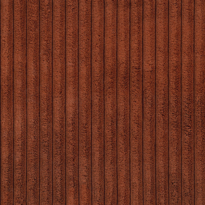 Bence Upholstered Ottoman, Corded Rust Velvet