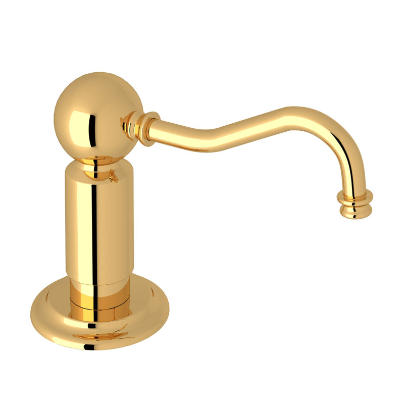 Rohl Soap Dispenser, Unlacquered Brass