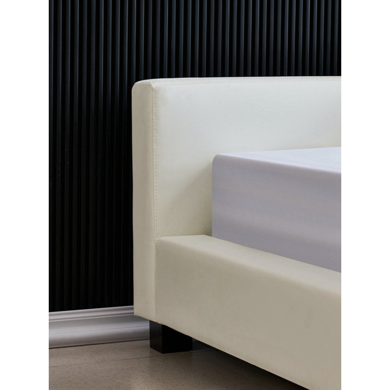 Lit plateforme moderne Anabell B2042, Blanc, Très grand