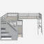 Lit double superposé en L double avec 3 tiroirs, échelle et escalier - gris-121070274