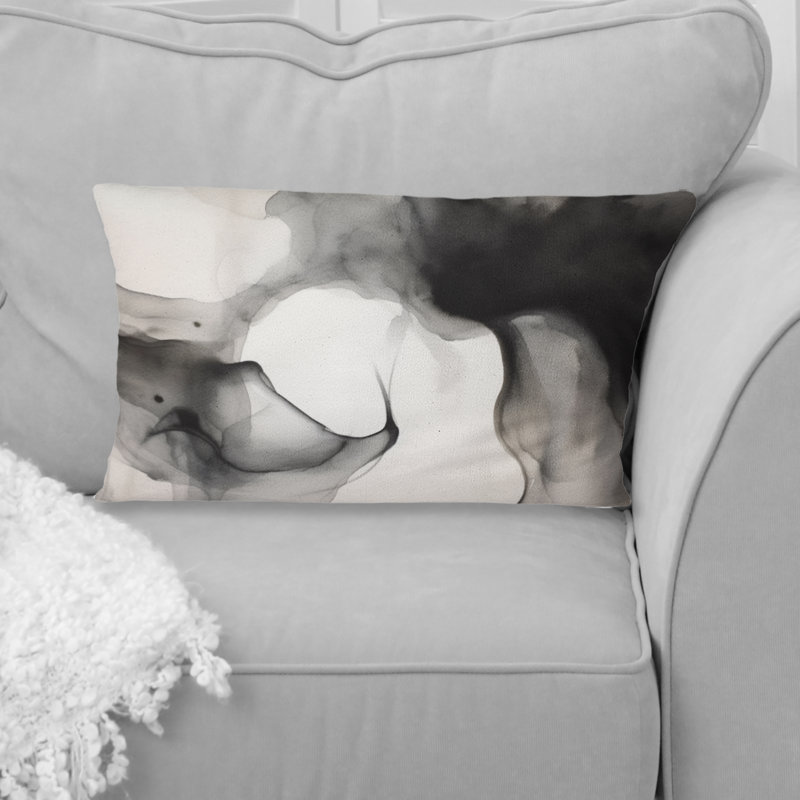 Coussin décoratif noir et blanc Pure Serenity II - Abstract Minimalisme