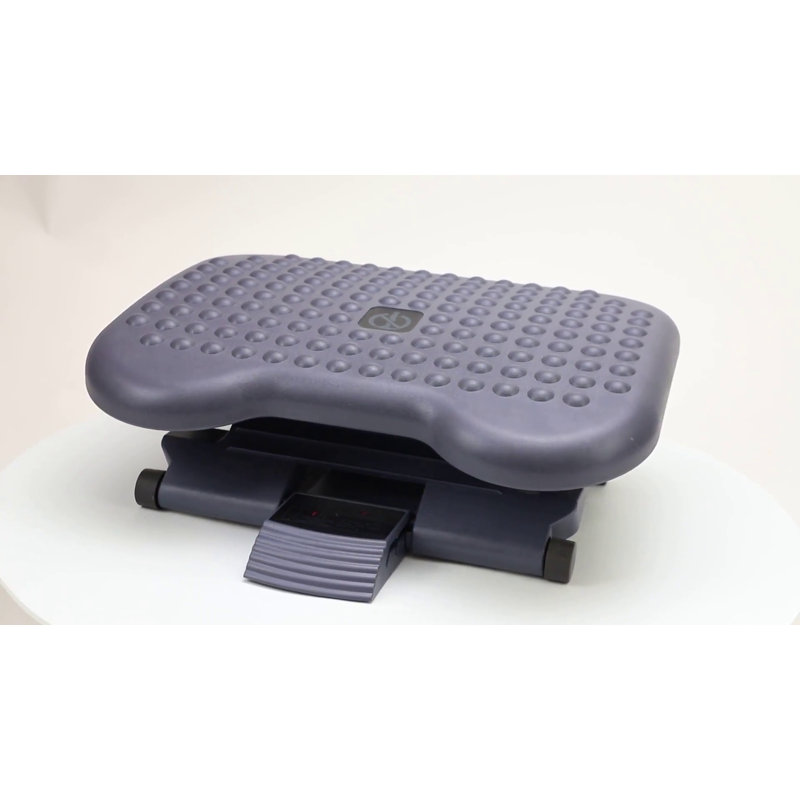 Adjustable Black Ergonomic Plastic Foot Rest with Textured Surface