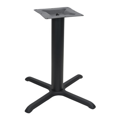 STB Black 22x22" Cross Indoor Dining Height Table Base 4" Column
