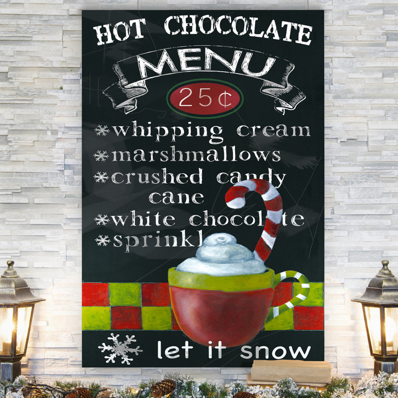 Tableau noir chocolat chaud - impression sur toile tendue, H 20 po x l 16 po x P 1 po