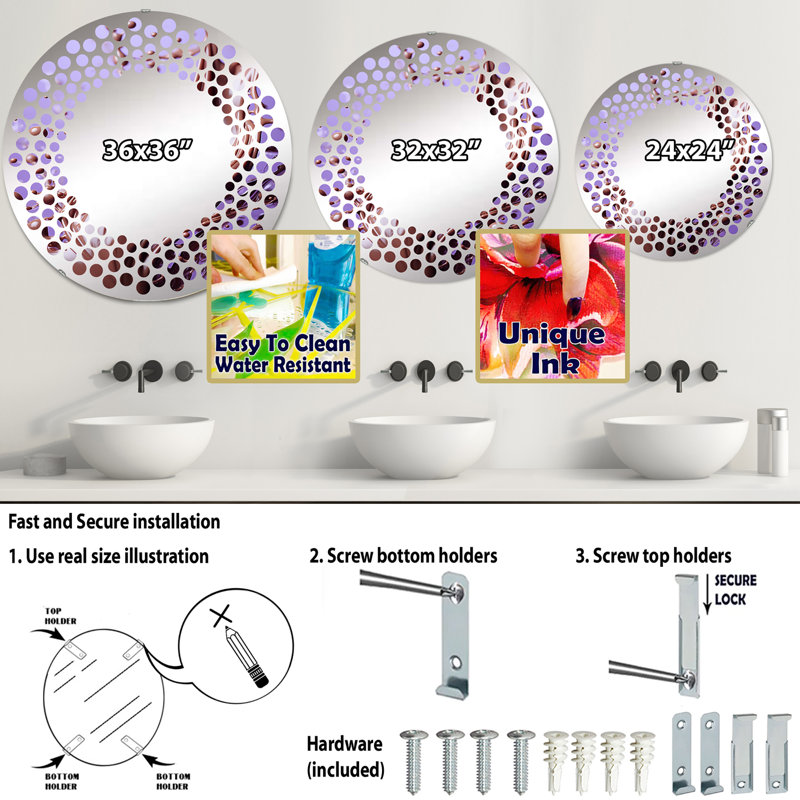 Bethenia Circle Mirror, 23.6" x 23.6"