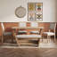 Ensemble de table de salle à manger six pièces avec quatre chaises rembourrées et banc-1962216535