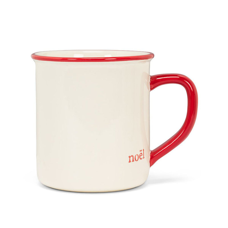 Ivoire avec rouge - tasse de texte Noel
