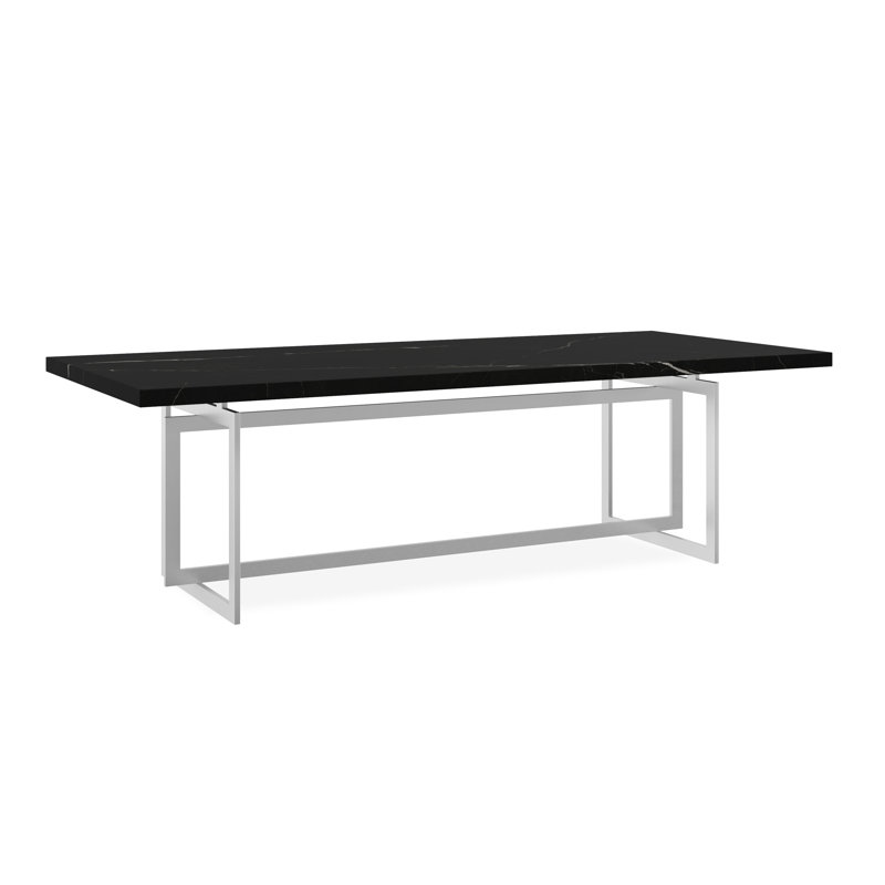 Wish You Were Here Stone Dining Table, Black, Silver