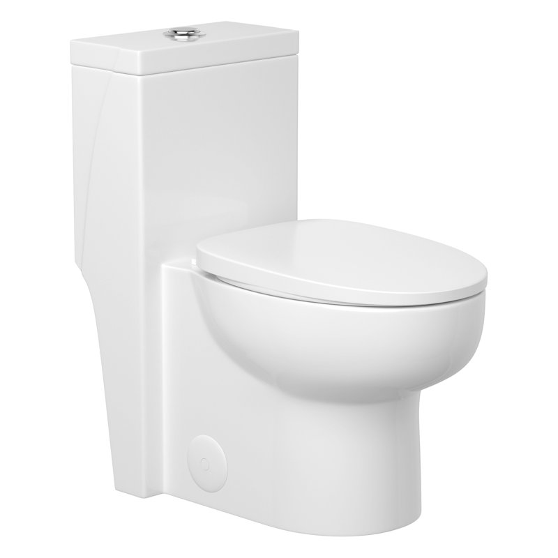 Dual-Flush Elongated Toilet Siphonic Flush 1.1/1.6 Gallons GPF One-Piece Toilet with Soft Close Seat (Seat Included)