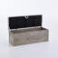 Banc avec rangement rabattable Sely, siège ivoire rembourré de 46 pouces, gris clair