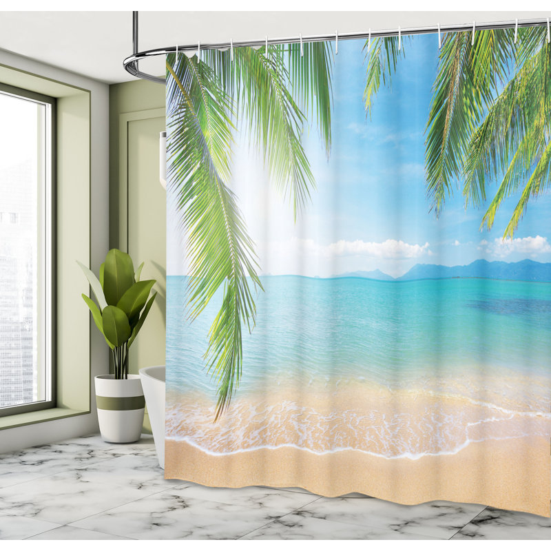 Shower Curtain with Hooks Included, 75" H x 69" W
