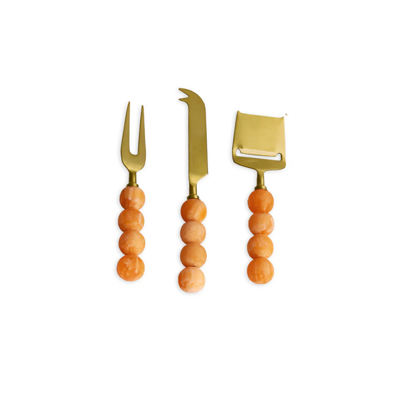 Resin 3 - Piece Cheese Serving Set, Tangerine