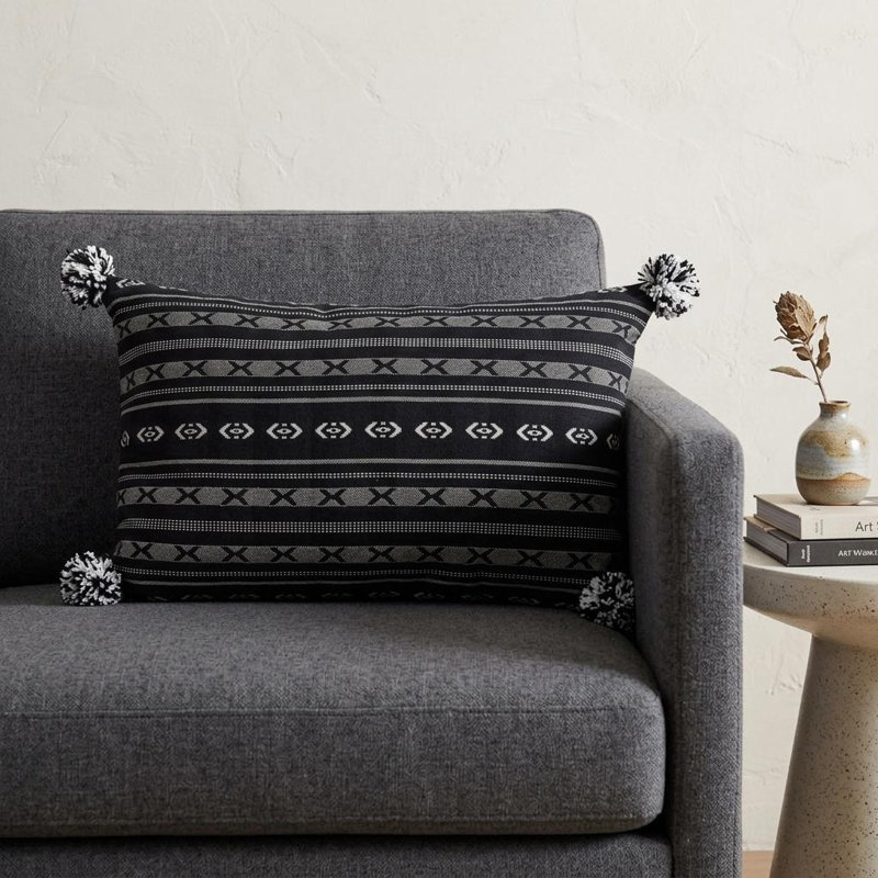 Parkland Collection Raven Transitional Black Throw Pillow