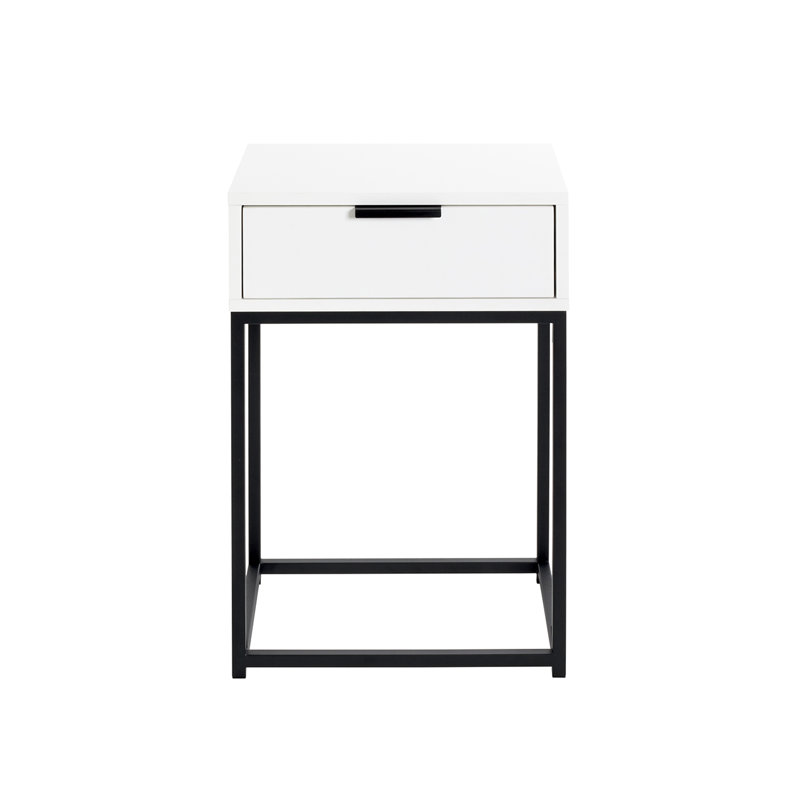 Console End Table with Storage, White, 60cm H x 40cm W x 28cm D