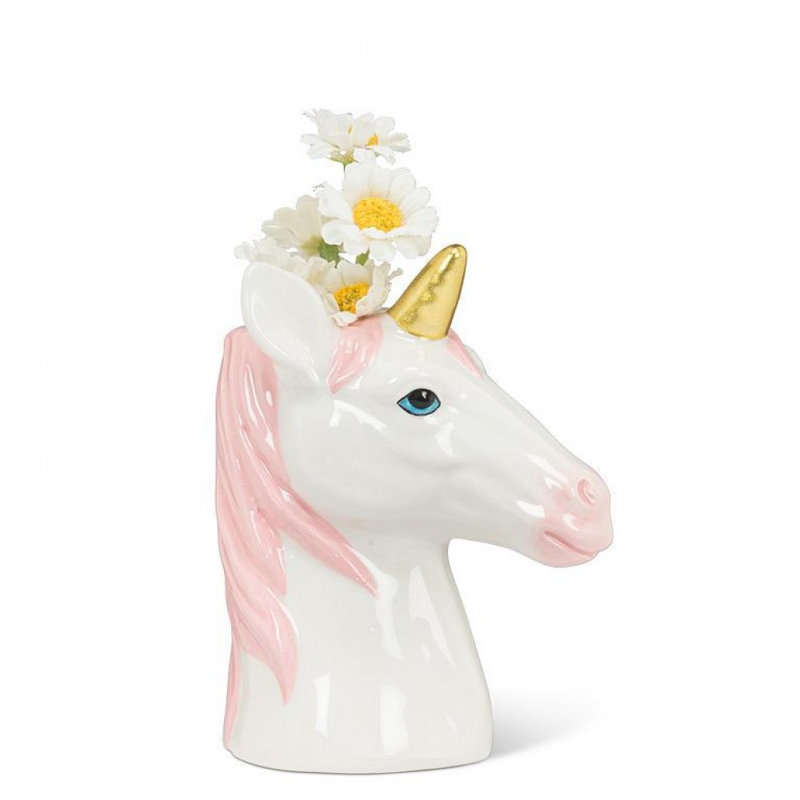 Fantasy Unicorn Head Bud Vase