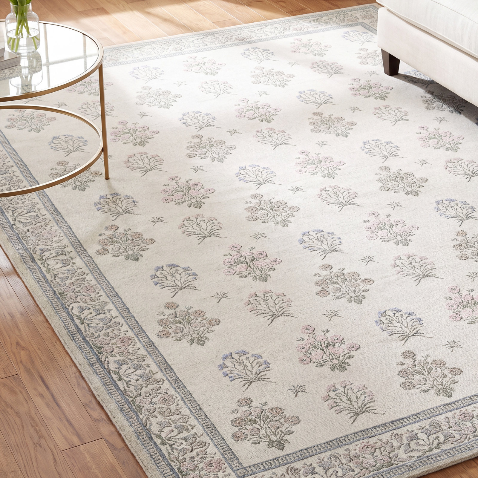 Machine Washable Floral Area Rug, Rectangle 7'10" x 10'2"