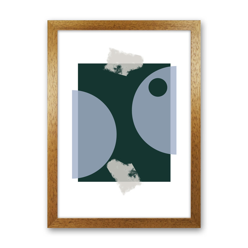 Blue And Green - Wrapped Canvas Print, 42cm H x 29.7cm W x 3cm D, Oak Framed