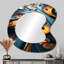 Or et émeraude fractale vague I - miroir mural décoratif asymétrique moderne abstrait fractal-107230317