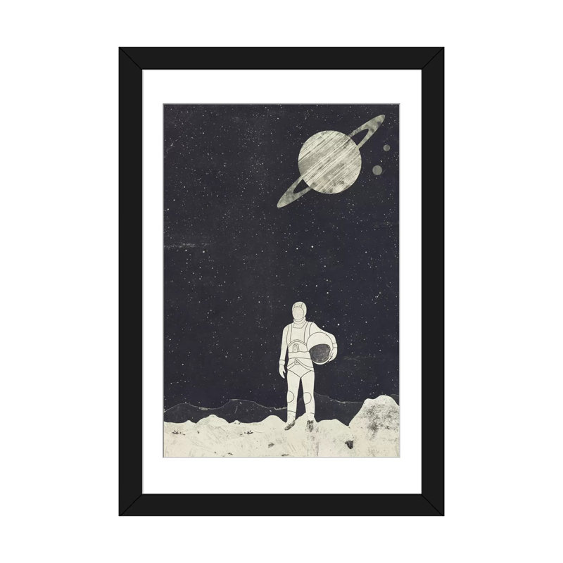 « explorer », impression sur toile tendue, Papier avec cadre noir, Blanc, H 24 po x l 16 po x P 1 po