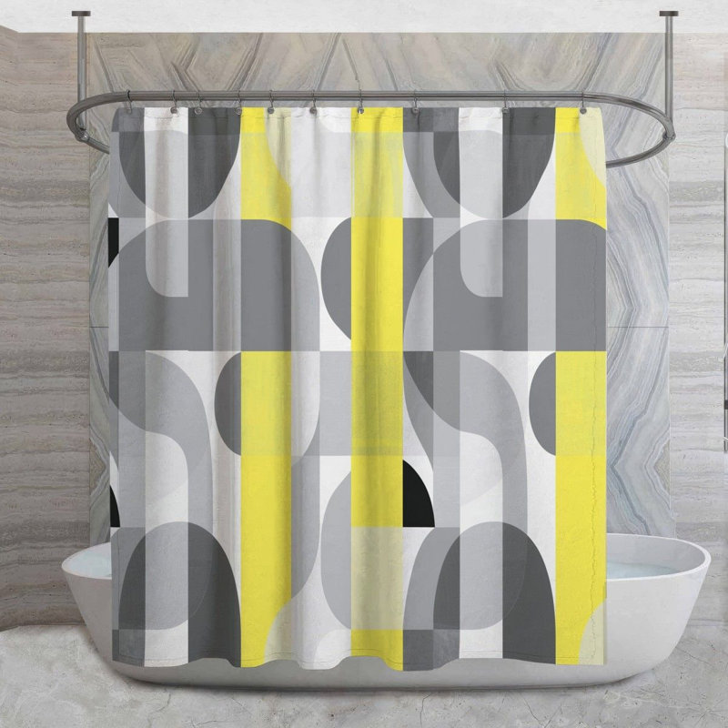 Rideau de douche à motif géométrique à motif géométrique, H 73 po x l 70 po