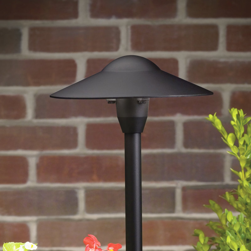 Low Voltage 8-inch Textured Black Hardwired Dome Path Light with No Bulbs Included, Textured Black