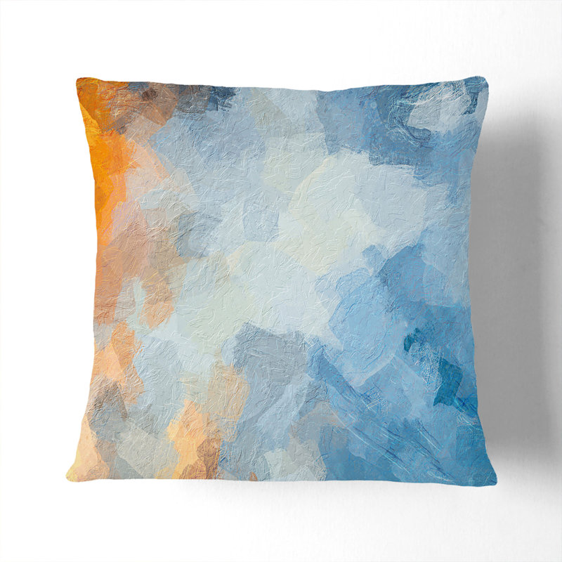 Code Word Abstract Square Throw Cushion, 55 x 55 cm, White