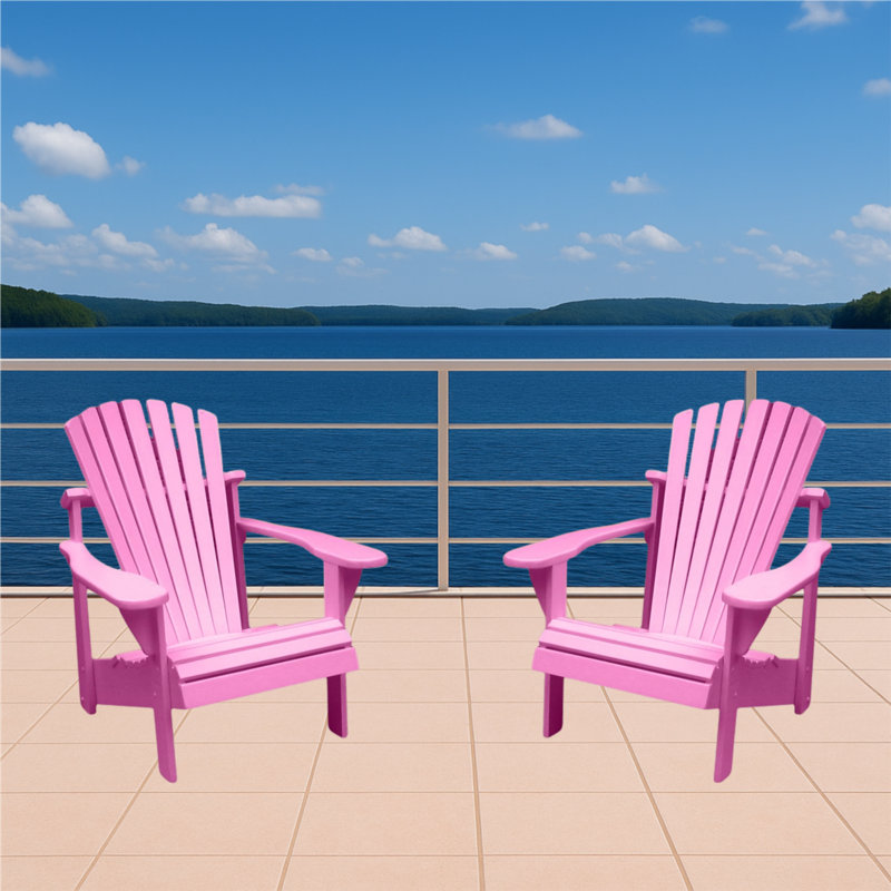 Weathercraft Classic Solid Wood Adirondack Chair – 14 Sherwin-Williams Finish Options, Outdoor Patio Seating, 509 Pink