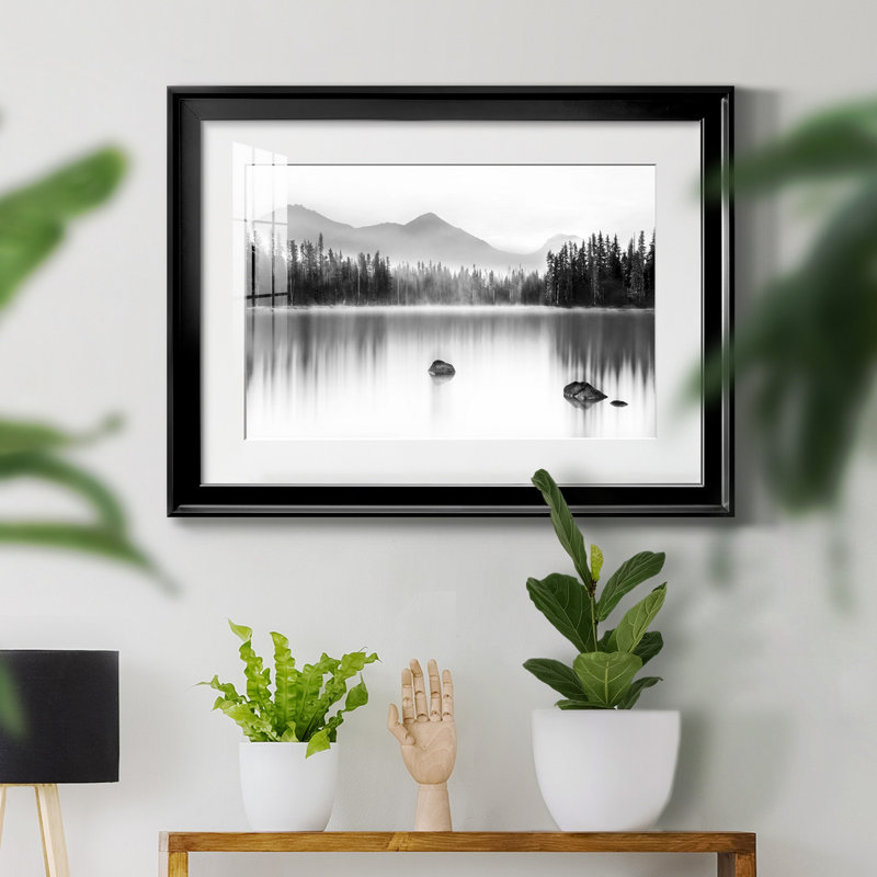 " Mountain Reflection ", Black, 18.5" H x 24.5" W x 1.5" D