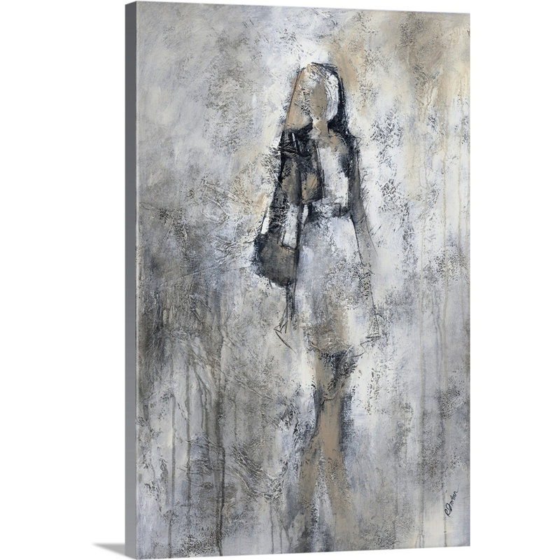 « promenade i », peinture sur toile, Toile tendue, H 18 po x l 12 po x p 1,25 po