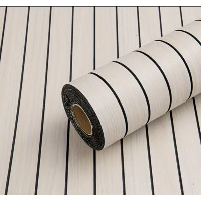 Panneaux muraux à lattes en PVC Peel and Stick 3D, panneau de papier peint auto-adhésif imitation grain de bois 112 po x 16 po, décoration murale pour murs décoratifs dans la chambre à coucher, le salon, le bureau, la salle à manger et le studio (chêne clair, 12,4 pieds carrés)