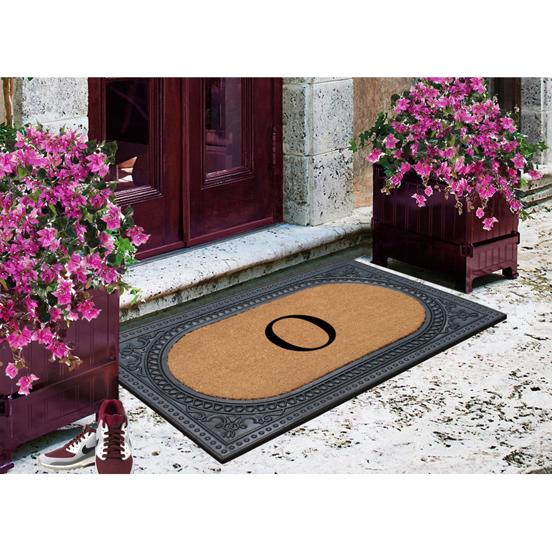Personalized Natural Coir Outdoor Doormat with Rubber Border