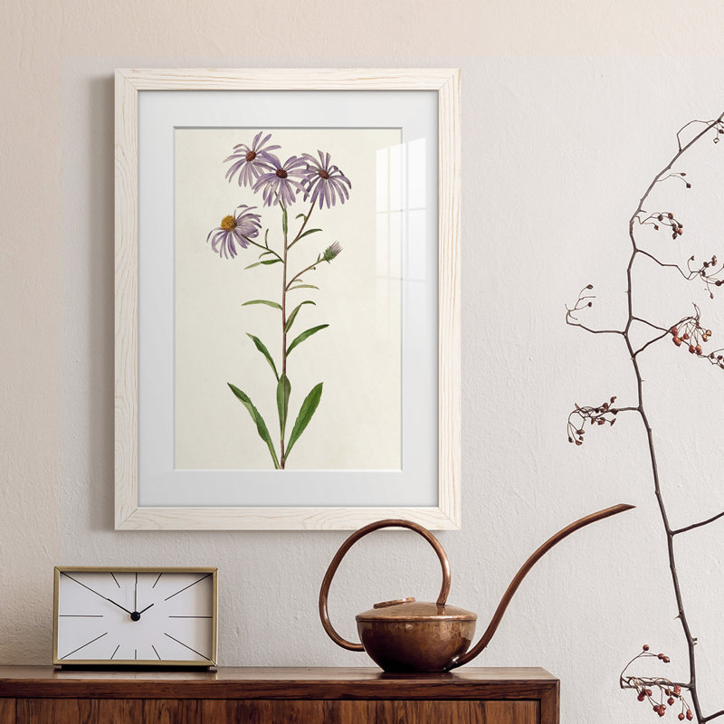 Mauve Garden Flowers III - peinture encadrée, H 24 po x l 20 po x P 1 po, Cadre blanc