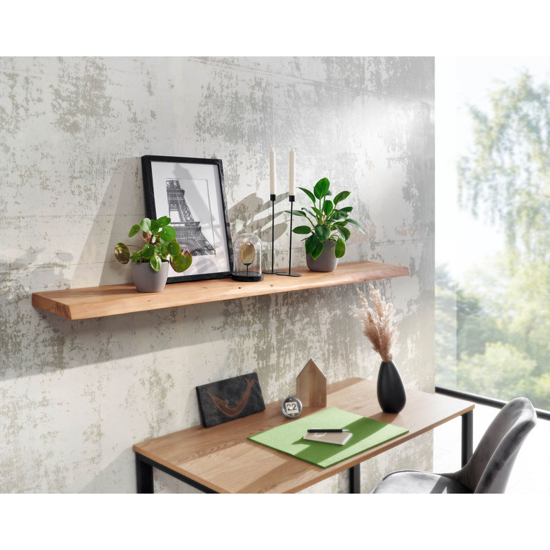 Nokota Acacia Solid Wood Floating Shelf, 4cm H x 160cm W x 26cm D
