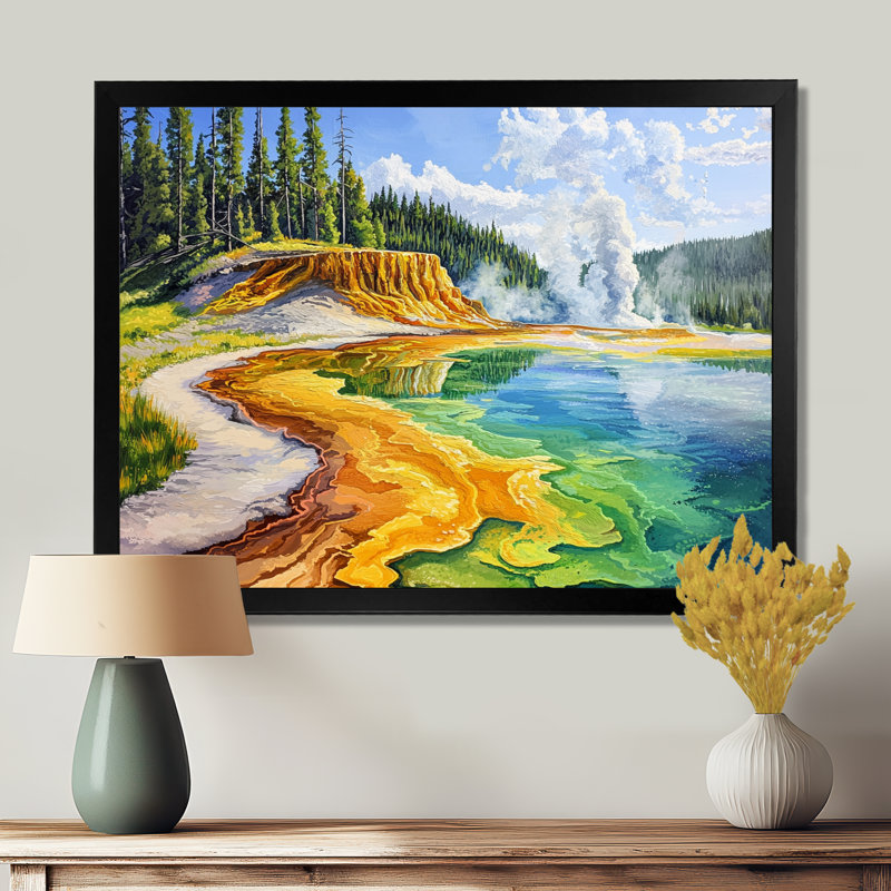 Impression d'art mural Yellowstone Majesty Lake II - Wyoming, H 12 po x l 20 po, Single Picture Framed Print without Mat