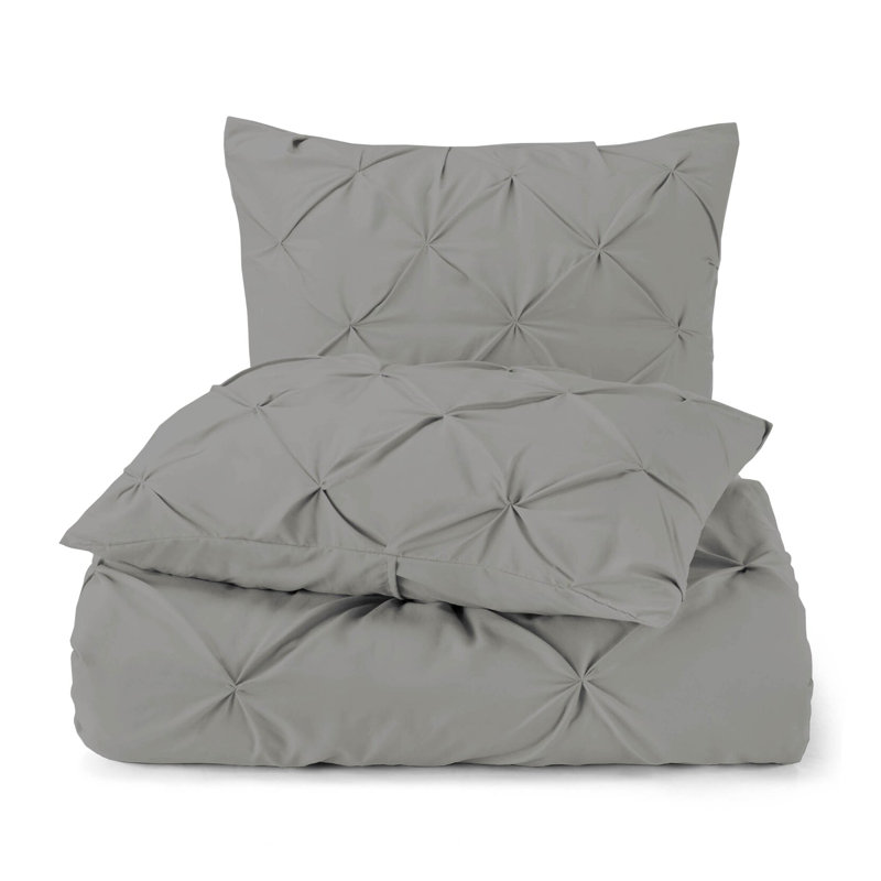 Ensemble de housse de couette en coton 300 Tc 8 attaches internes Fair Trade, Gris foncé