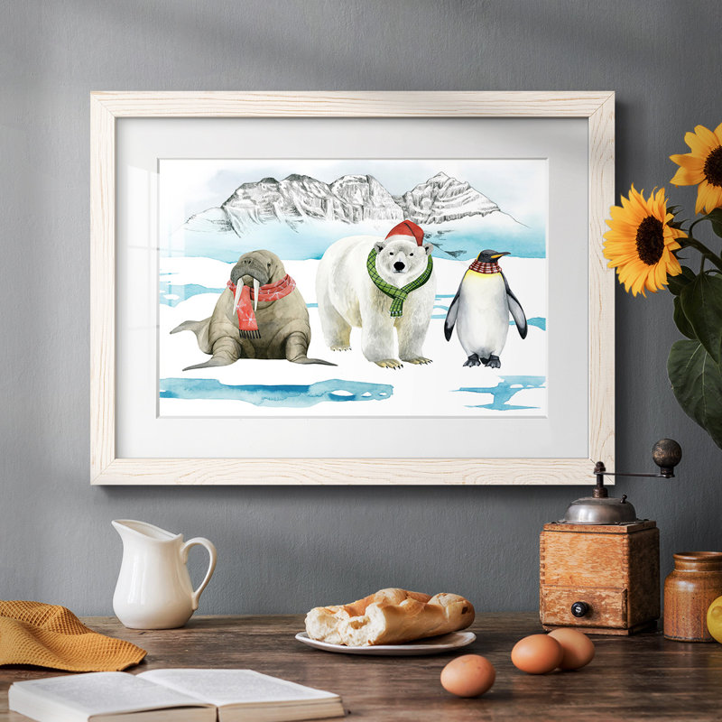Collection d'animaux de l'Arctique A, H 28 po x l 42 po x P 1,5 po, Blanc