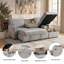 Canapé-lit modulaire réversible en L 89 po en chenille avec méridienne avec rangement-130058531