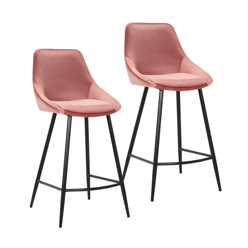Upholstered Counter Stool, Pink